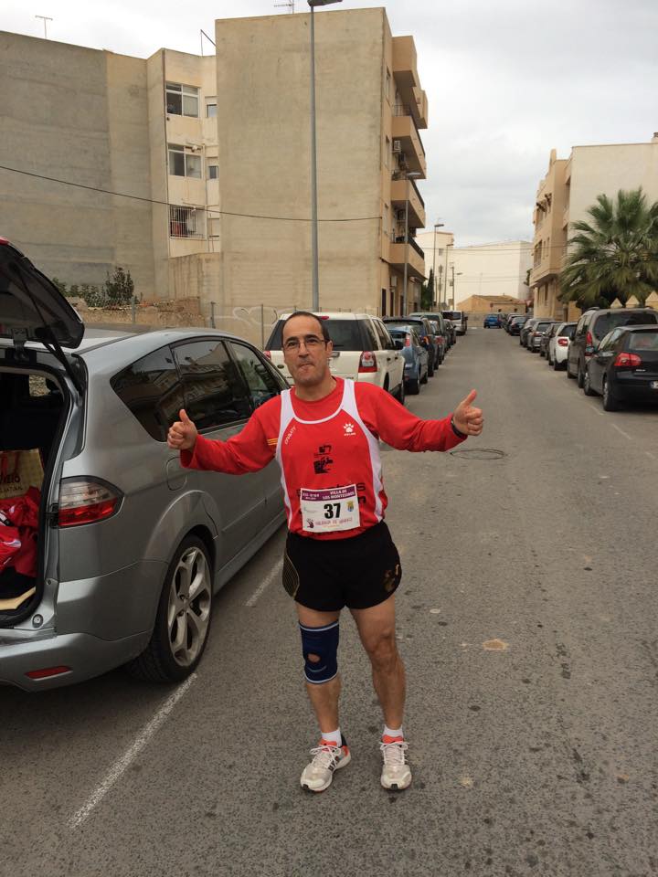 Ángel Granizo preparado para iniciar la carrera