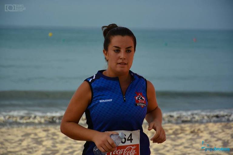 M.ª Ángeles Gabaldón durante el desarrollo del cross