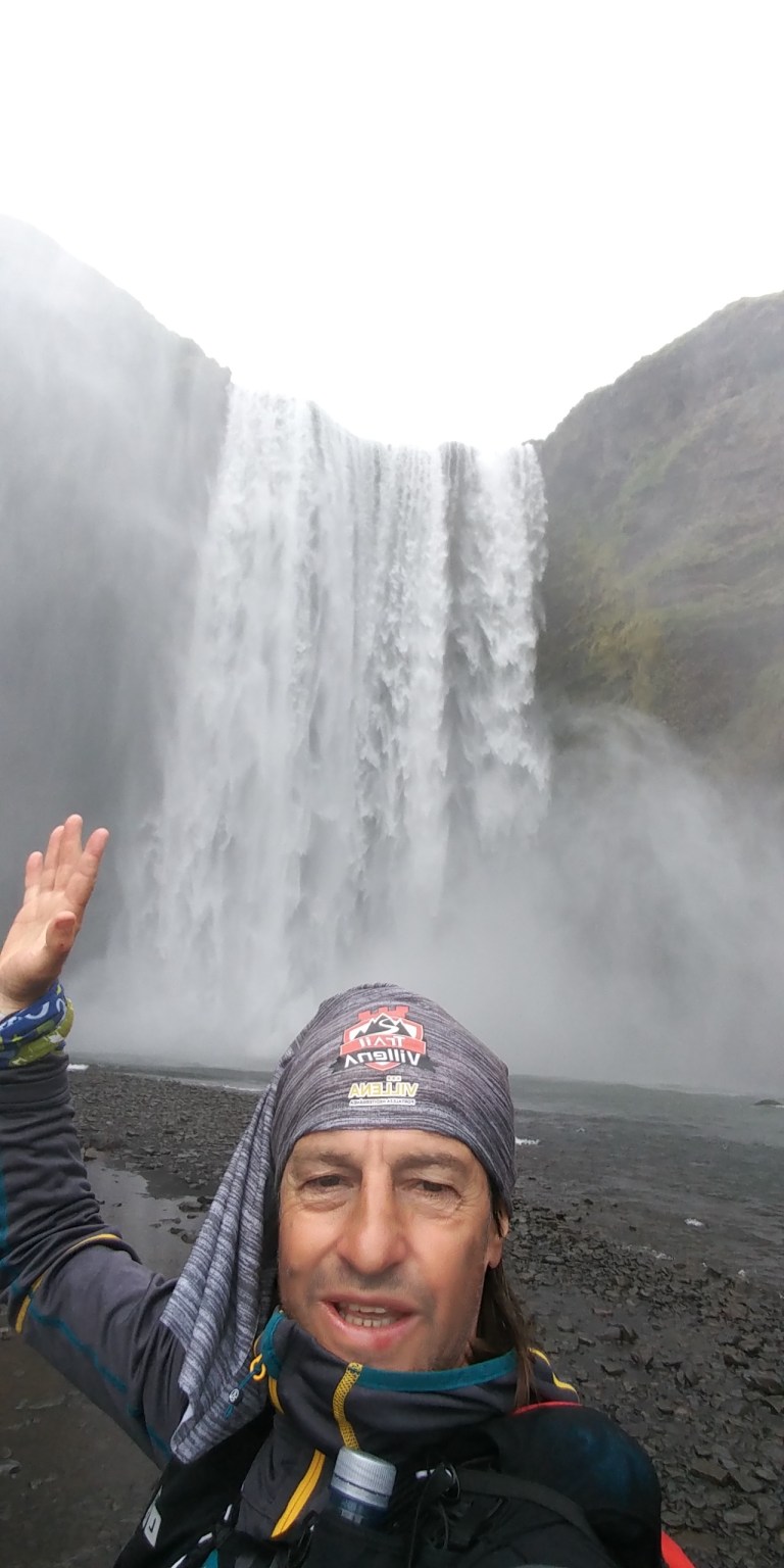 Raimundo en el punto final de la ruta
